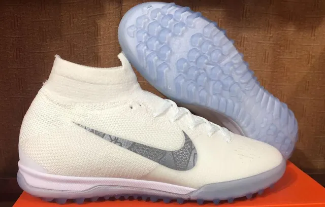 Nike Mercurial Superfly VI Elite TF White/Metallic Cool Grey Zapatos de fútbol para césped artificial 15