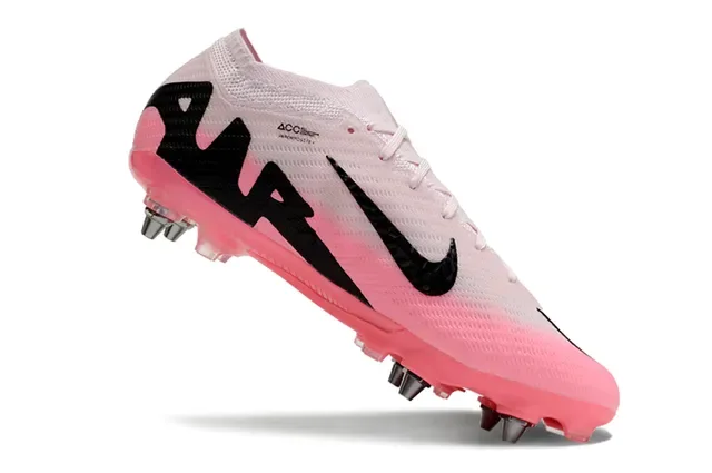Nike Mercurial Vapor Air Zoom Rosa Preto Sapatos de Futebol para terreno firme 2
