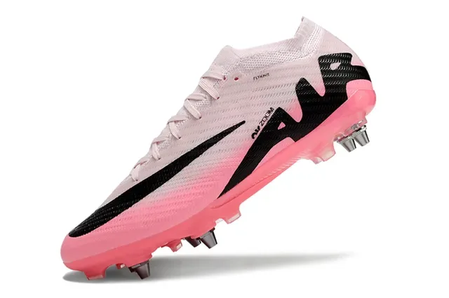 Nike Mercurial Vapor Air Zoom Rosa Preto Sapatos de Futebol para terreno firme 3