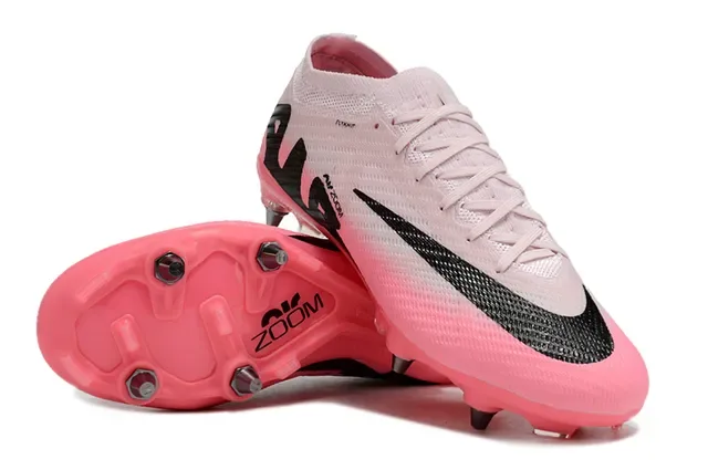 Nike Mercurial Vapor Air Zoom Rosa Preto Sapatos de Futebol para terreno firme 4