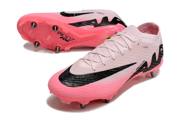Nike Mercurial Vapor Air Zoom Rosa Preto Sapatos de Futebol para terreno firme 5