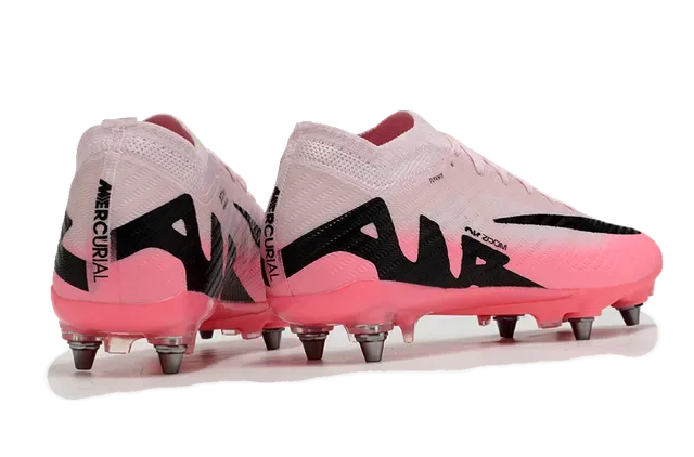 Nike Mercurial Vapor Air Zoom Rosa Preto Sapatos de Futebol para terreno firme 6
