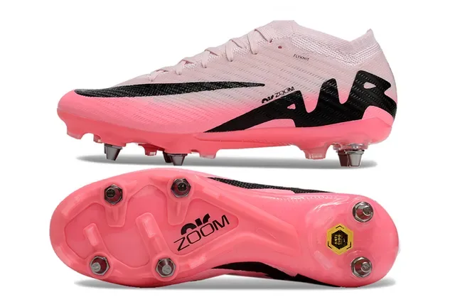 Nike Mercurial Vapor Air Zoom Rosa Preto Sapatos de Futebol para terreno firme 7