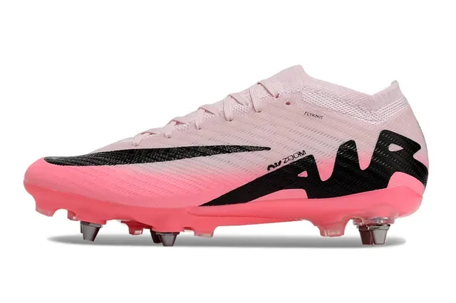 Nike Mercurial Vapor Air Zoom Rosa Preto Sapatos de Futebol para terreno firme 8