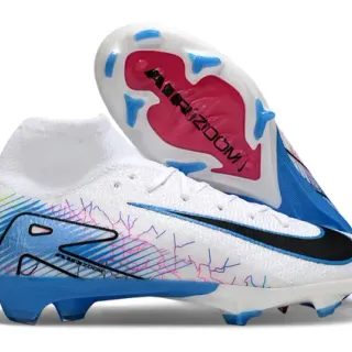 Nike Mercurial Vapor Air Zoom Blanc, Bleu, Rose Terrain ferme Chaussures de football