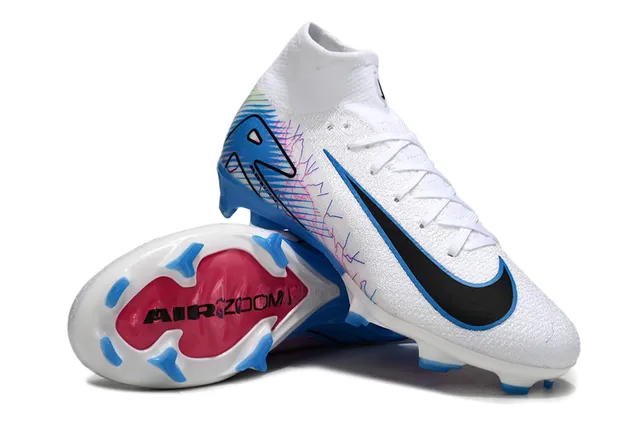 Nike Mercurial Vapor Air Zoom Blanc, Bleu, Rose Terrain ferme Chaussures de football 3