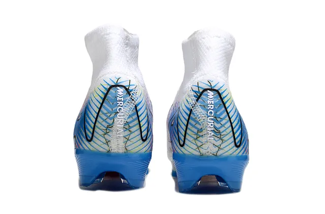 Nike Mercurial Vapor Air Zoom Blanc, Bleu, Rose Terrain ferme Chaussures de football 4