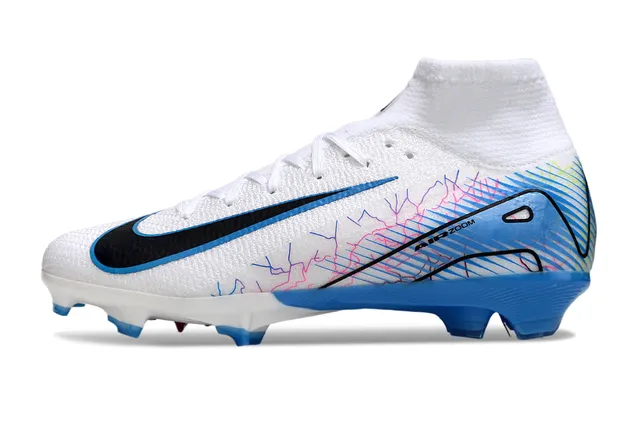 Nike Mercurial Vapor Air Zoom Blanc, Bleu, Rose Terrain ferme Chaussures de football 8