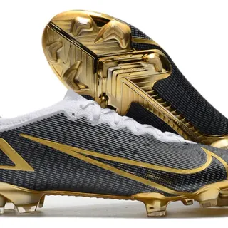 Nike Mercurial Vapor Black and Gold Firm-Ground Soccer Shoes