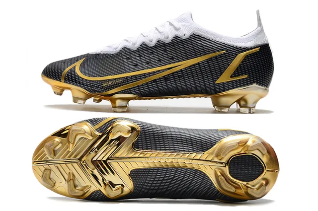 Nike Mercurial Vapor Black and Gold Firm-Ground Soccer Shoes 2