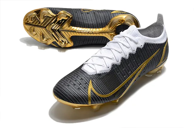 Nike Mercurial Vapor Black and Gold Firm-Ground Soccer Shoes 6