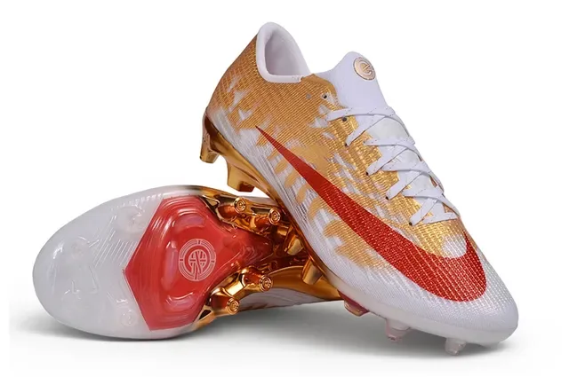 Nike Mercurial Vapor Gold and Red Firm-Ground Soccer Shoes 3