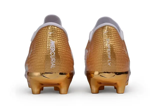 Nike Mercurial Vapor Gold and Red Firm-Ground Soccer Shoes 4