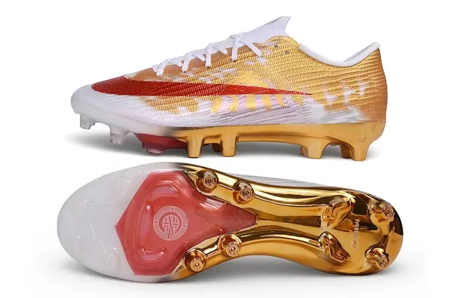 Nike Mercurial Vapor Gold and Red Firm-Ground Soccer Shoes 5
