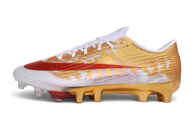 Nike Mercurial Vapor Gold and Red Firm-Ground Soccer Shoes 8
