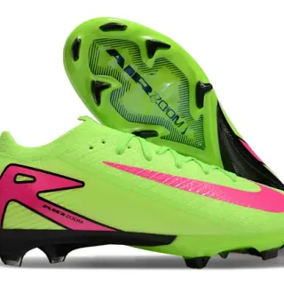 Nike Mercurial Vapor Vert Rose Upper en Tricô Lacets Asymétriques Firm-Ground Chaussures de Football