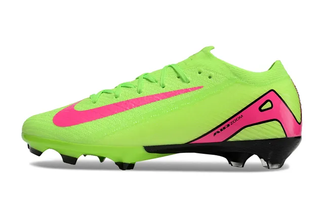 Nike Mercurial Vapor Vert Rose Upper en Tricô Lacets Asymétriques Firm-Ground Chaussures de Football 7