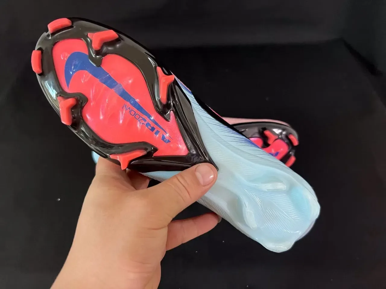 Nike Mercurial Vapor وردي أزرق Knit Upper Low-Cut Collar Firm-Ground أحذية كرة القدم 2
