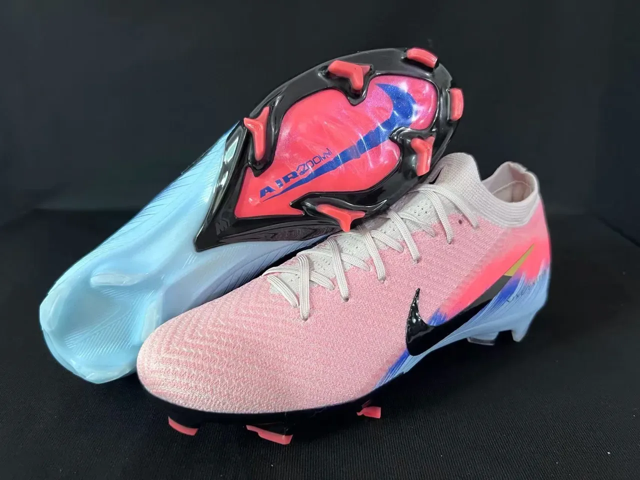 Nike Mercurial Vapor وردي أزرق Knit Upper Low-Cut Collar Firm-Ground أحذية كرة القدم 8