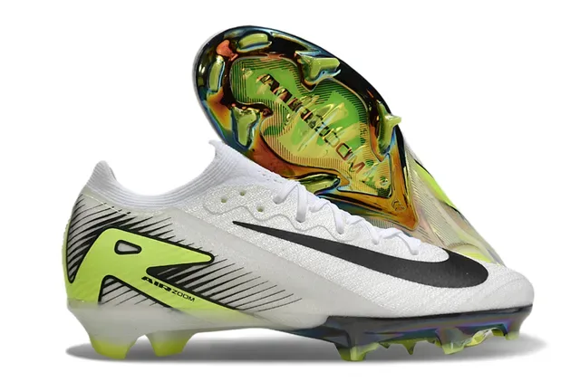 Nike Mercurial Vapor Sapatos de futebol branco verde upper knit cadarços assimétricos solo firme 4