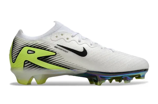 Nike Mercurial Vapor Sapatos de futebol branco verde upper knit cadarços assimétricos solo firme 7