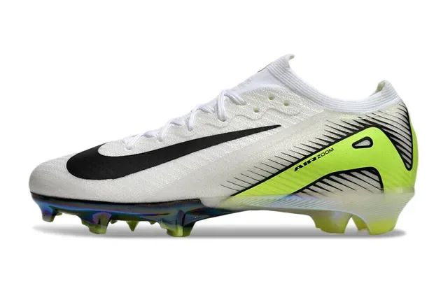 Nike Mercurial Vapor Sapatos de futebol branco verde upper knit cadarços assimétricos solo firme 8