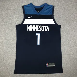 Nike Minnesota Timberwolves Anthony Edwards #1 Navy Blue Sleeveless V-Neck Jersey