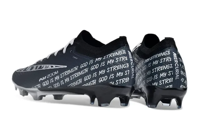 नाइक नेवी व्हाइट लो-कट फ्लाईकनिट अपर मोल्डेड स्टड्स फर्म-ग्राउंड फुटबॉल जूते 4