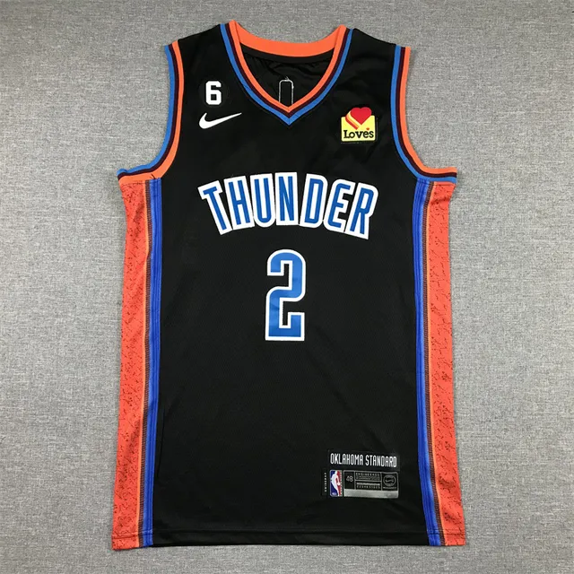 Nike Oklahoma Standard Negro Naranja Azul Panel Lateral Texturizado Jersey 3