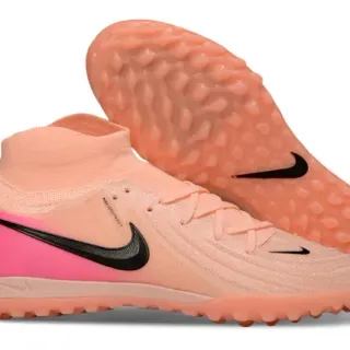 Nike Tênis de Futebol Laranja Rosa Upper Knit Ajuste Meia Baixo Sola Turf