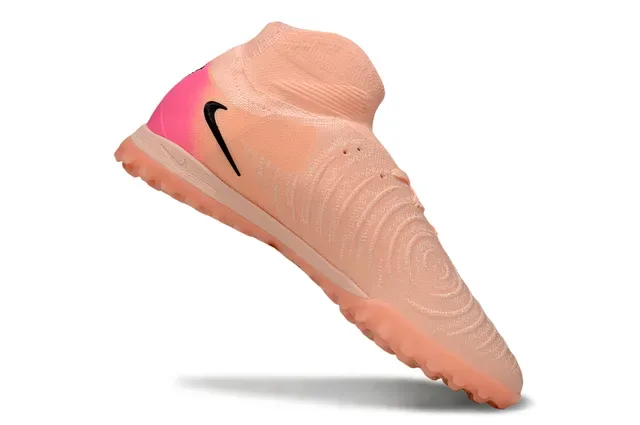 Nike Orange Pink Knit Sock-Fit Upper Low-Cut Outsole Turf Soccer Shoes 2