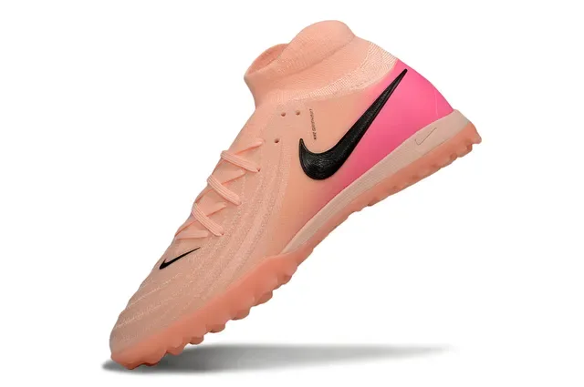 Nike Orange Pink Knit Sock-Fit Upper Low-Cut Outsole Turf Soccer Shoes 3