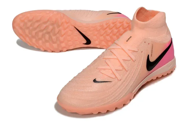 Nike Orange Pink Knit Sock-Fit Upper Low-Cut Outsole Turf Soccer Shoes 4