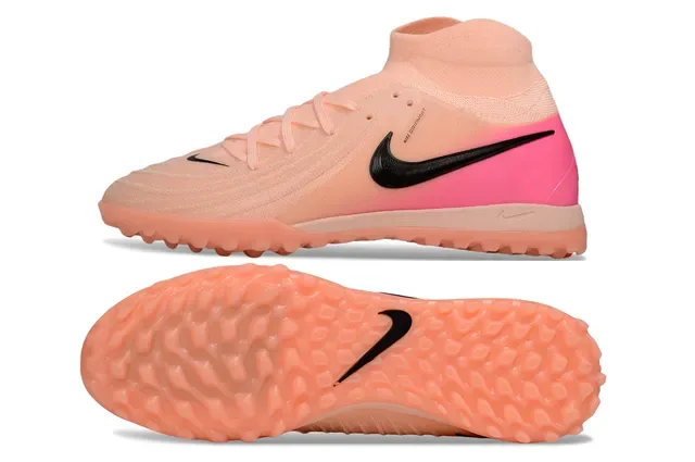 Nike Orange Pink Knit Sock-Fit Upper Low-Cut Outsole Turf Soccer Shoes 6