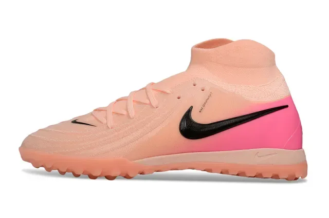 Nike Orange Pink Knit Sock-Fit Upper Low-Cut Outsole Turf Soccer Shoes 7