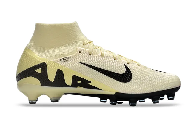 Nike Phantom GT Beige Noir Col Tricoté Haut Lacets Asymétriques Chaussures de Football pour Terrain Firme 5