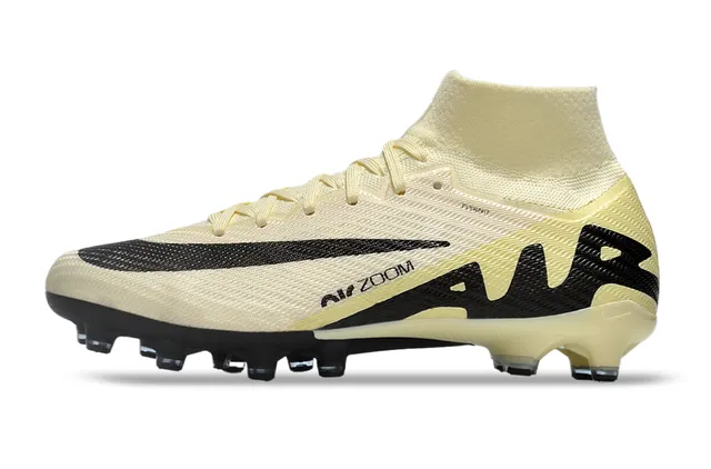 Nike Phantom GT Beige Noir Col Tricoté Haut Lacets Asymétriques Chaussures de Football pour Terrain Firme 6