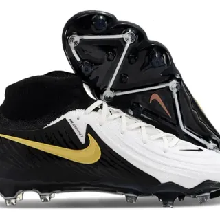 Nike Phantom GT Noir Blanc Col Haut Ajuste Chaussette Sol Ferme Chaussures de Football