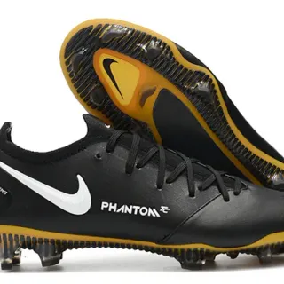 Nike Phantom GT Black Yellow White Firm-Ground Soccer Shoes