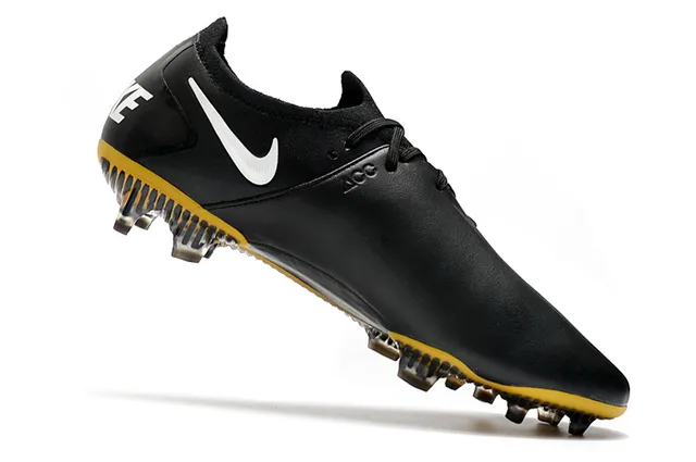Nike Phantom GT Preto Amarelo Branco Firm-Ground Sapatos de Futebol 3