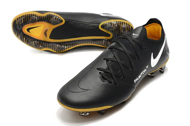 Nike Phantom GT Preto Amarelo Branco Firm-Ground Sapatos de Futebol 6