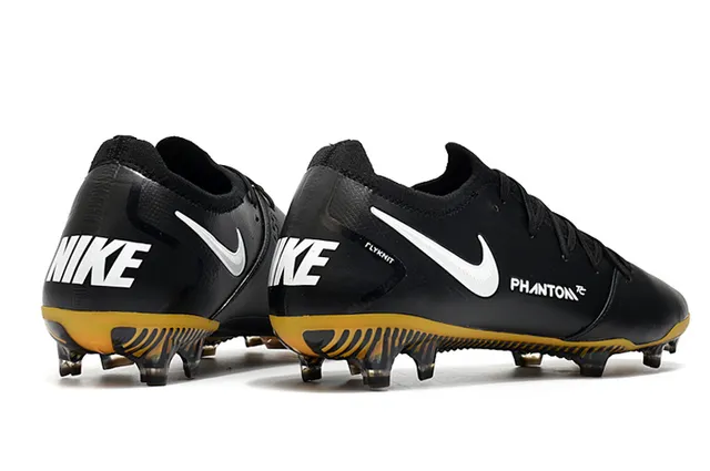 Nike Phantom GT Preto Amarelo Branco Firm-Ground Sapatos de Futebol 7