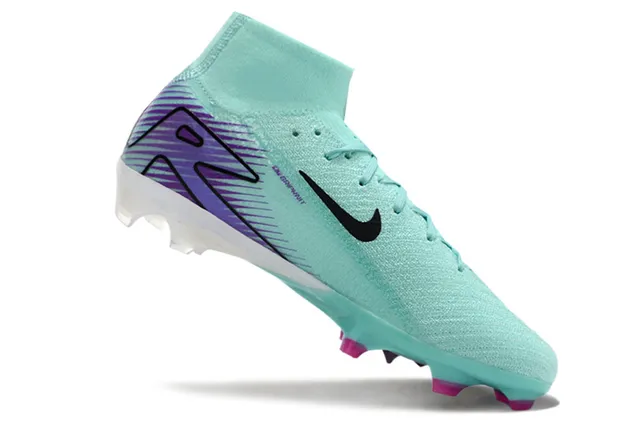 Nike Phantom GT Bleu Violet Haut-Coupé Flyknit Supérieur Intégré Sock Collar Firm-Ground Chaussures de Football 2