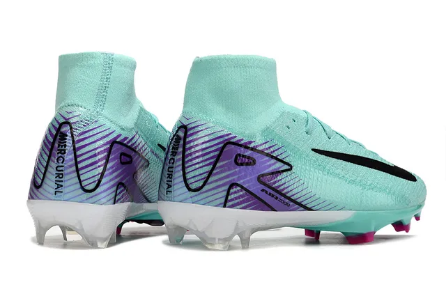 Nike Phantom GT Bleu Violet Haut-Coupé Flyknit Supérieur Intégré Sock Collar Firm-Ground Chaussures de Football 5
