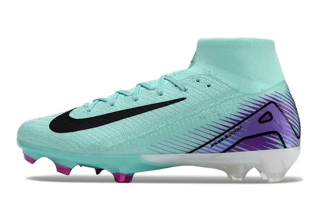 Nike Phantom GT Bleu Violet Haut-Coupé Flyknit Supérieur Intégré Sock Collar Firm-Ground Chaussures de Football 7