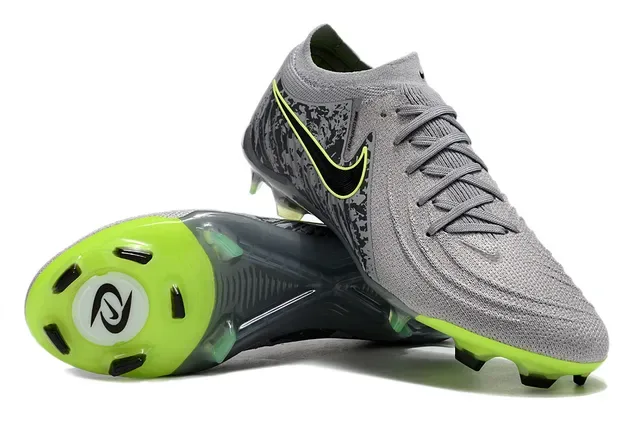 Nike Phantom GT Gray Black Camo Neon Green Firm-Ground Soccer Shoes 2
