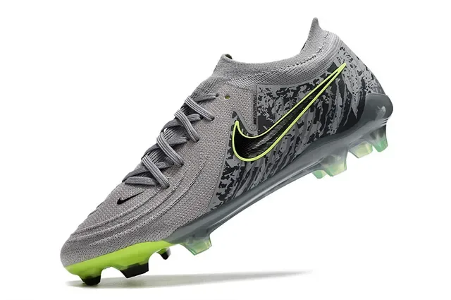 Nike Phantom GT Gray Black Camo Neon Green Firm-Ground Soccer Shoes 3