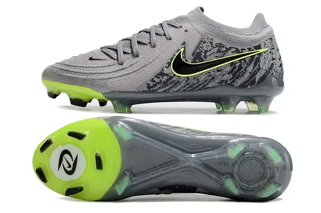 Nike Phantom GT Gray Black Camo Neon Green Firm-Ground Soccer Shoes 6