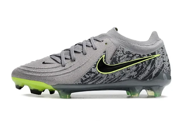 Nike Phantom GT Gray Black Camo Neon Green Firm-Ground Soccer Shoes 7