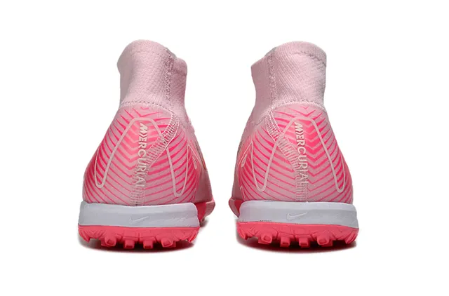 Nike Phantom GT Pink Gold High-Top Knit Iridescent Swoosh Turf Soccer Shoes 4
